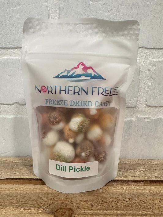 Freeze dried Dill pickle frizzles